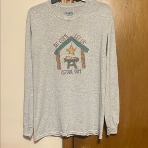 Gildan Light Gray Long Sleeve Nativity Tee